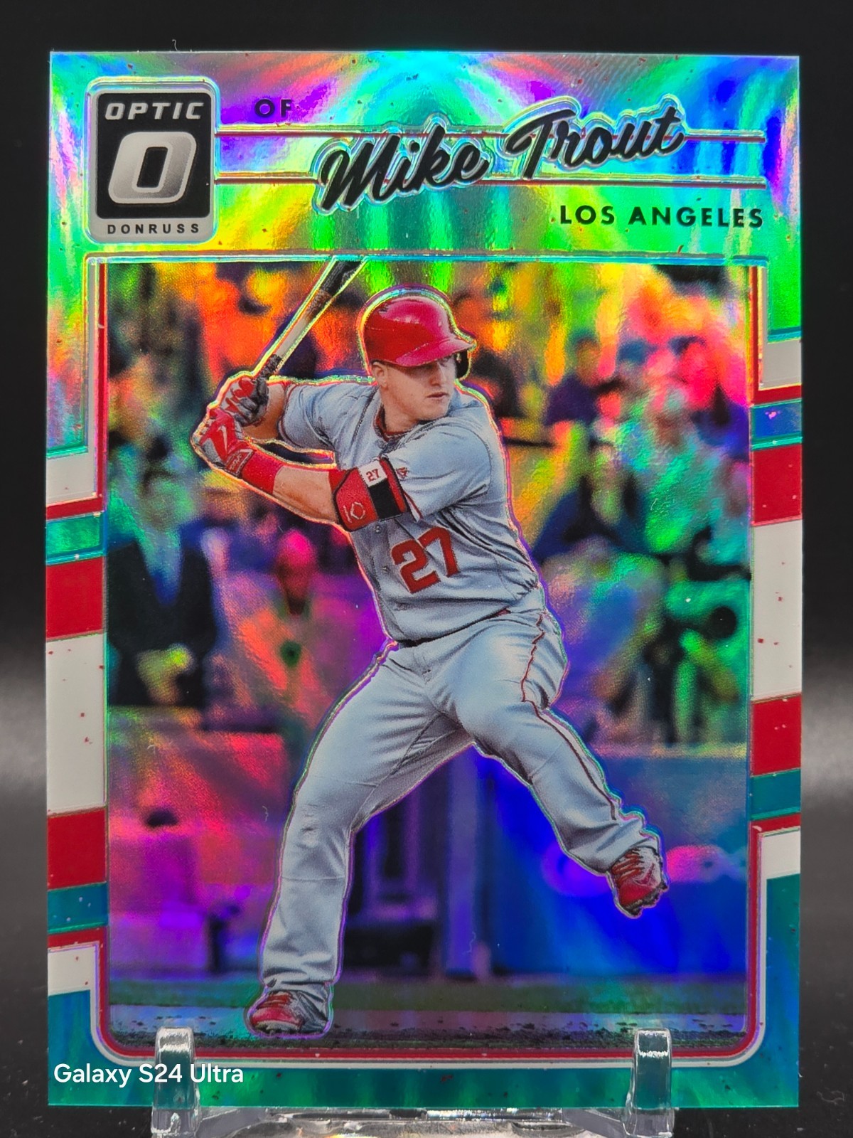 2017 Panini Donruss Optic - Mike Trout #107 Aqua Prizm 059/299