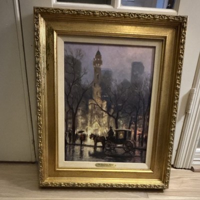 Thomas Kinkade Framed Limited Edition Canvas Lithograph Watertower Chicago COA