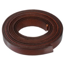 2.2 Yard 15mm Vintage Flat Leather Cord, Leather Strips for DIY Crafts Coffee