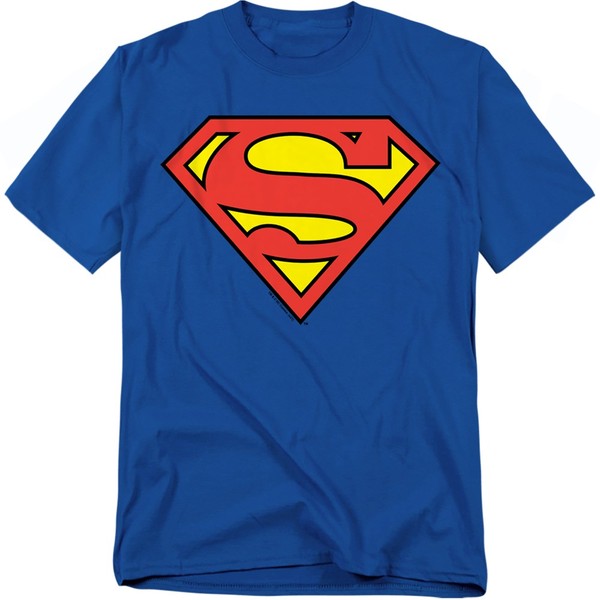 Dc Comics Superman Classic Logo Unisex Kurzarm T-Shirt Blau Baumwolle-image