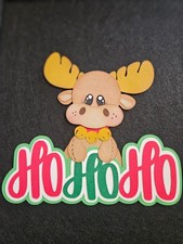 CHRISTMAS Ho Ho Ho Reindeer premade paper piecing scrapbook diecut 3D