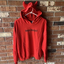 Red Devil Horn Hoodie Hotter Than Hell  XL NWT Halloween Goth Plus Size PERFECT