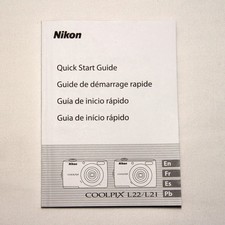 NIKON CoolPix L21 L22 Digital Camera Quick Start Guide Instruction Manual