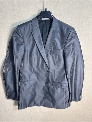 Versace Collection Trend Men's EU52 US 40L Wool Nylon Shiny Gray 2 Button Blazer