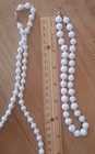 2 Sizes off Vintage White Glass Beaded Necklace Seed Beads Between Larger Beeds — photo 10