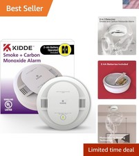Smoke  Carbon Monoxide Detector, AA Battery Powered, LED Warning Light Indic...