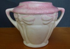 Morton Illinois Cliftwood Pottery Cream & Pink Dragonfly Vase