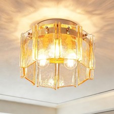 Gold Semi Flush Mount Flush Mount Ceiling Light, 12.6''Modern Hallway Light
