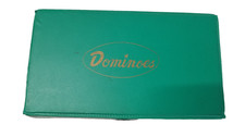 Vintage Double Six Dominoes Set Original Gree...