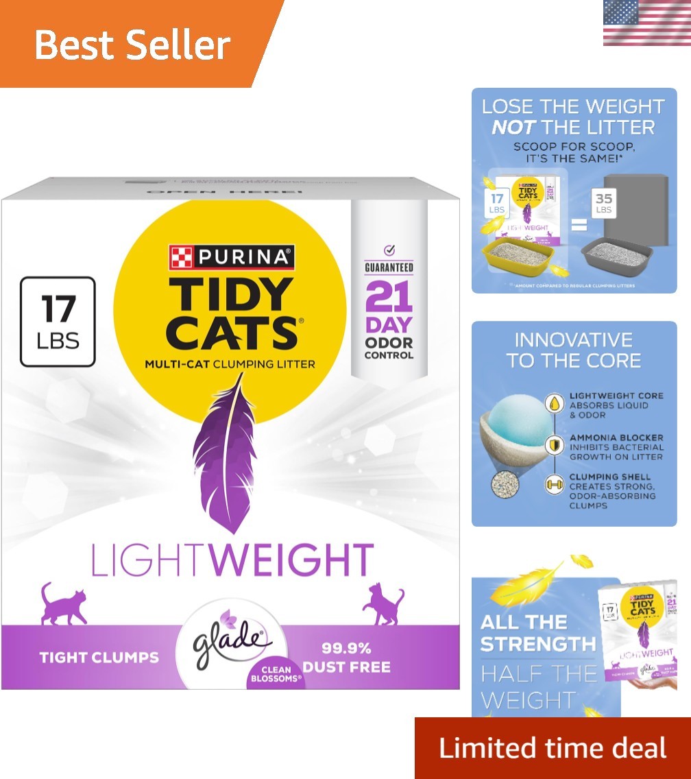 Clumping Cat Litter - Purina Tidy Cats with Glade Blossoms - Low Dust, 17 lb