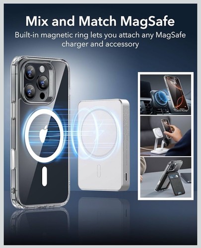 For Apple iPhone 16 Plus, Clear Case, Shockproof, Mag Safe - Photo 3 sur 8