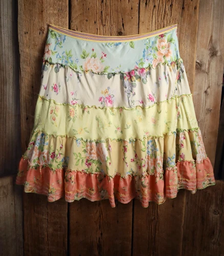 Johnny Was Tiered Ditsy Floral Ruffle Skirt Size XL (Runs Large,  1X-2X)