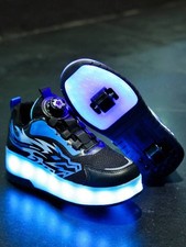 2-in-1 LED Light Up Roller Skates for Girls - USB Rechargeable, 11 Flashing Mode