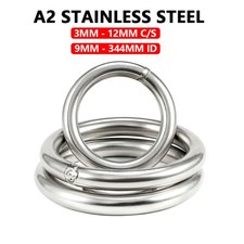 Stainless Steel Round Ring Welded Polished O-Ring Heavy Duty Solid 9-344mm ID A2