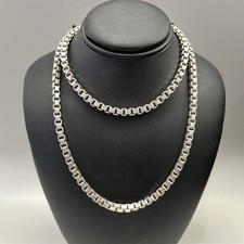 Vintage 925 Sterling Silver Italy Box Chain Necklace 51.4 Grams 24 Inch