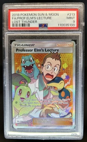 2018 Pokemon SM Lost Thunder Professor Elm's Lecture #213/214 PSA 9