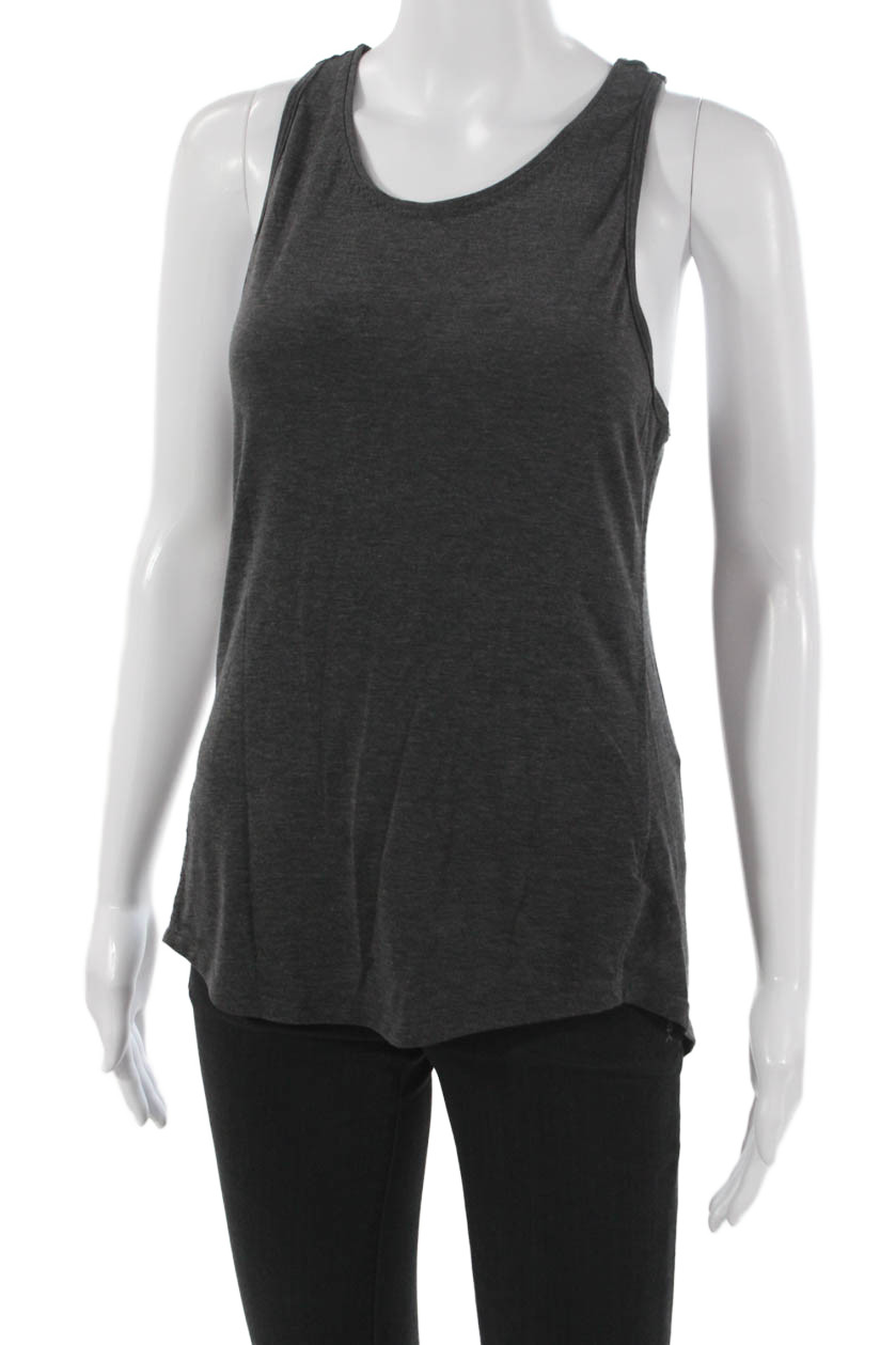 Athleta Women Basic Gray Polyester Sleeveless Tan… - image 2
