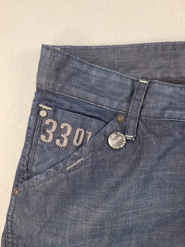 Pantalones de mezclilla G Star Raw 3301 General Taper para hombre 36x34 bolsillos azules patinador Y2K Foto 2 de 4