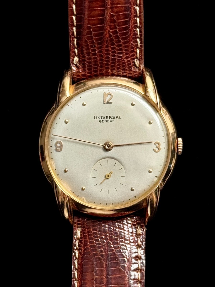 UNIVERSAL GENEVE 手巻き腕時計　ジャンク Vintage Universal Geneve 18k Yellow Gold Mens Watch 34mm 17mm Lugs