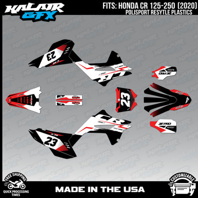 Graphics Kit for Honda CR125 CR250 Polisport (2020) Evader - RED