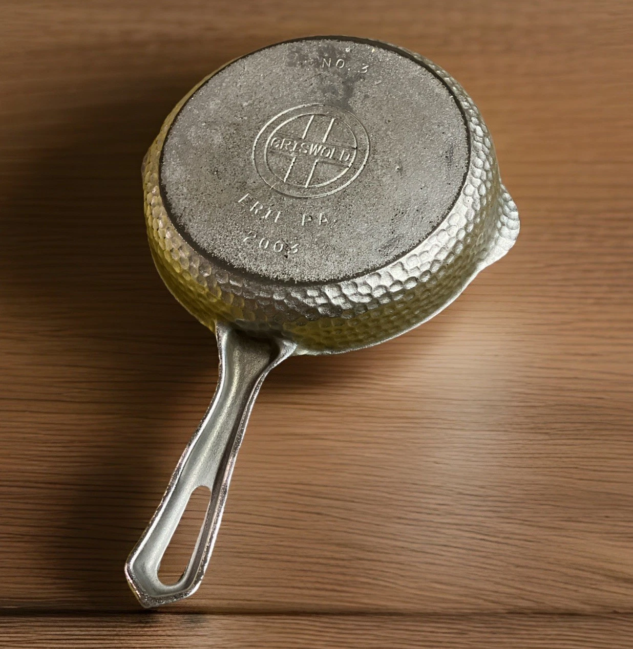 RARE Griswold Hammered No. 2003 Skillet – Nickel Plated – Erie PA – Rare Size #3