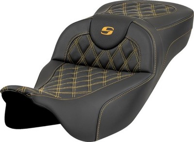 Saddlemen RoadSofa LS Extended Reach Seat Gold Stitch #808-07B-18407