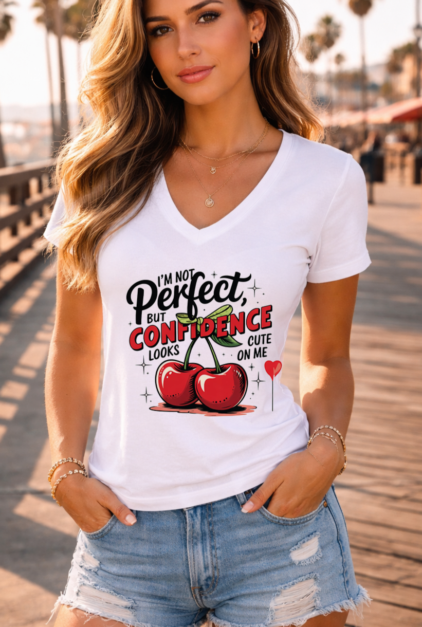 Women’s funny quote  Graphic V-Neck T-Shirt     Tee Casual Trendy Fashion