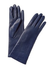 Portolano Cashmere-Lined Leather Gloves Women's Blue 6.5