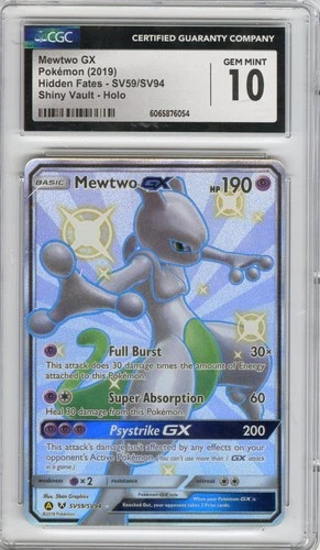 Mewtwo GX (Hidden Fates, Shiny Vault), Pokémon, CGC 10 (GEM MINT)
