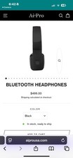 Ai Pro Bluetooth Headphones. Black. New. Travel Case. AUX And Charging Cables