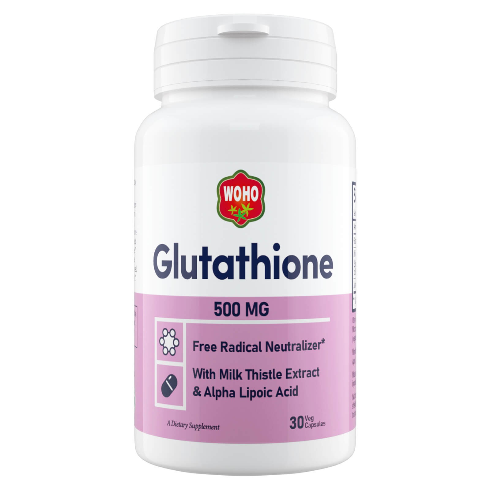 WOHO GLUTATHIONE 500mg 30 VCAPS, Immune Support