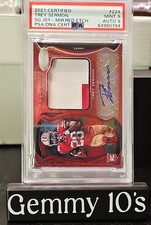 '21 Panini Certified Freshman Fabric Mirror Signature /20 Trey Sermon #224 PSA 9