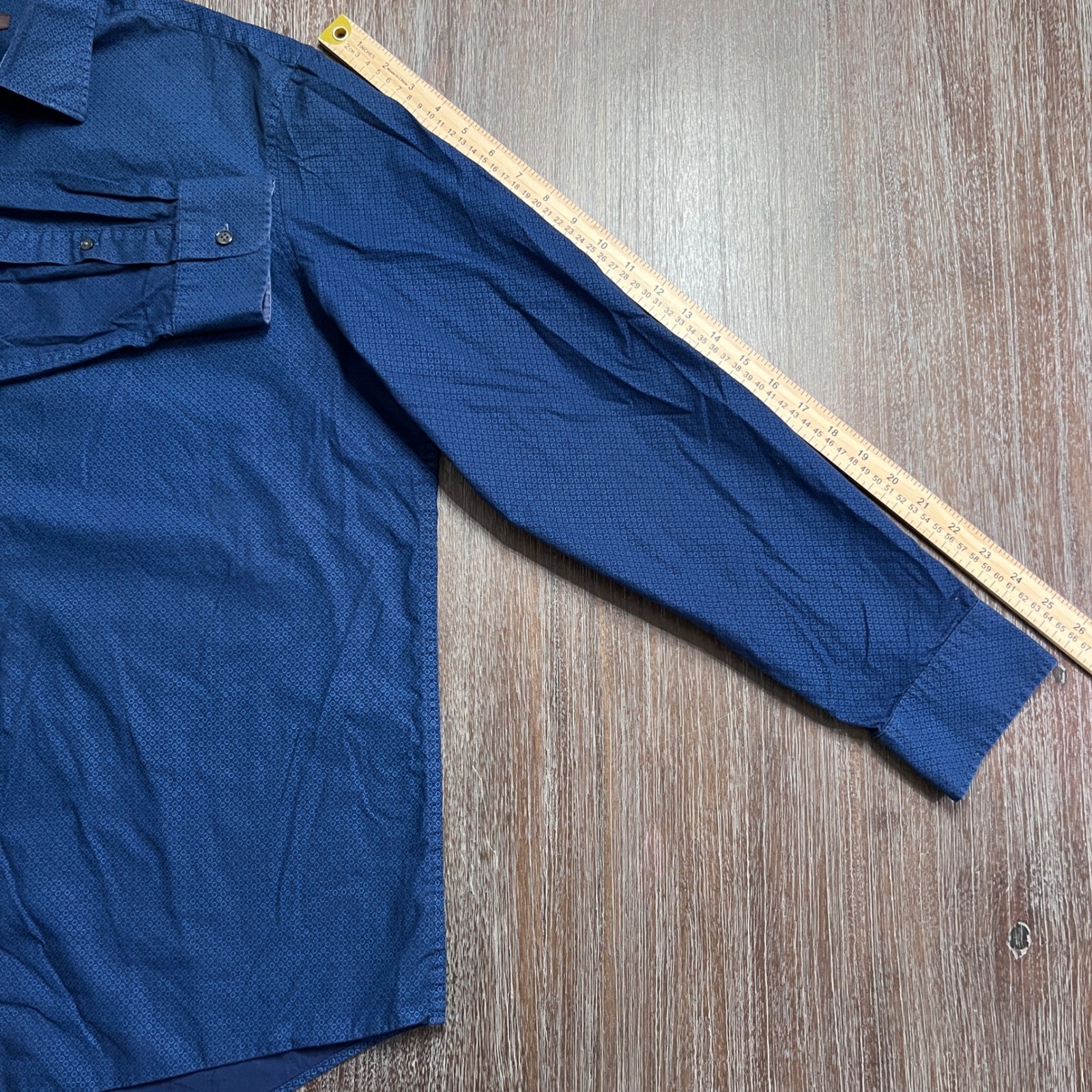 Michael Kors Men's XL Blue Patterned Classic Fit Long Sleeve Button Down Shirt thumbnail 6