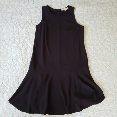 Loft Womens Black Sleeveless Drop Waist Shift Dress Size 4 | eBay