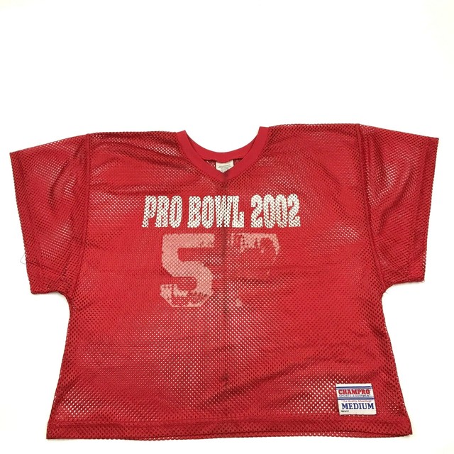 VINTAGE Pro Bowl Football Jersey Size Medium M Red Athletic VNeck 80's