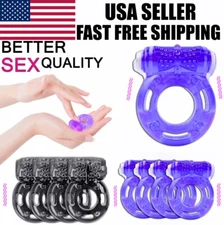 Male Vibrating Cock Ring Waterproof Penis Vibrator Couple Sex-Toy Clit Orgasm