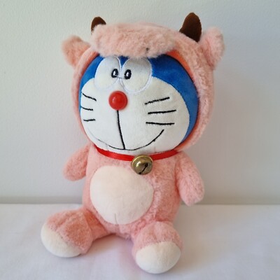 Doraemon Plush Japanese Cat 7 Inch In Cow Costume Anime Hello Kitty Sanrio