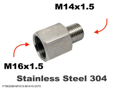 M16x1.5 Female to M14x1.5 Male Stainless Sensor Adaptor Fittings Conversion - 第 1/6 張圖片