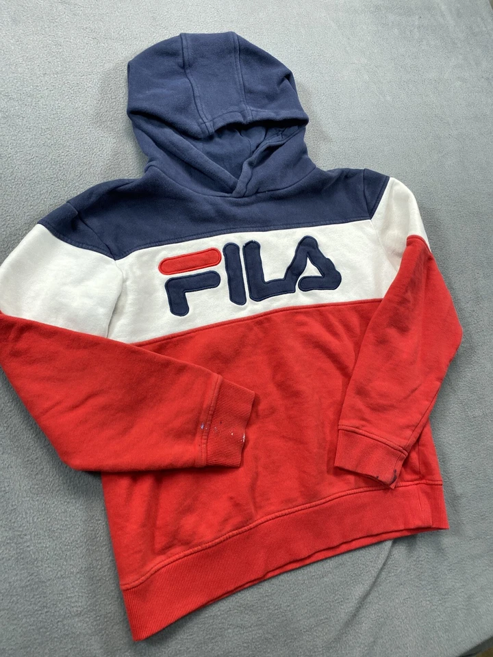 Sudadera con Capucha FILA Spellout Logo DE COLECCIÓN Para Mujer L Grande Bloques de Color Pullover Foto 4 de 4