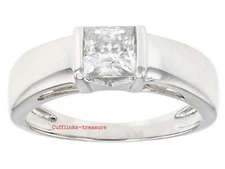 Natural White Topaz Gemstone with 925 sterling Silver Ring For Men's #8342