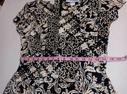 Vtg Jessica Howard Rayon Midi Dress Short Sleeve Front Wrap and Slit Sz 10 - Picture 8 of 11