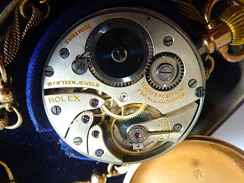 rolex. vintage solid 9ct gold pocket watch. my ref no. 214. - Picture 7 of 16