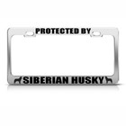 Siberian Husky Dog Dogs Steel Metal License Plate Frame Car Auto Tag Holder