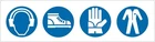 2 ADHESIVE TAGS "Personal Protective Devices Symbols" SIGNAGE