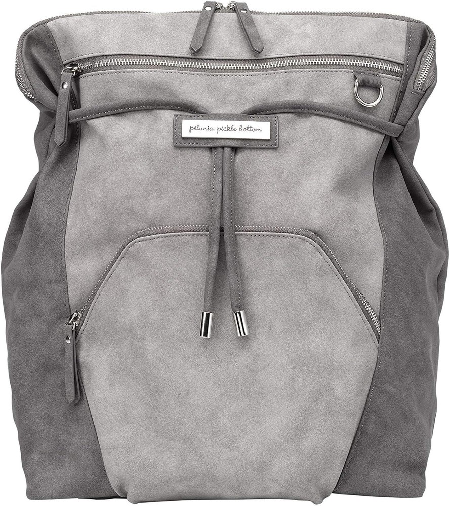 Petunia Pickle Bottom Cinch Convertible Backpack | Baby Diaper Bag for Pewter
