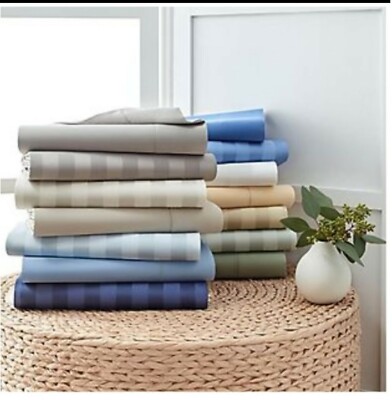 Luxurious 5 PCs Duvet Set+Fitted Sheet 1000 TC Full XL Size Multi Colors