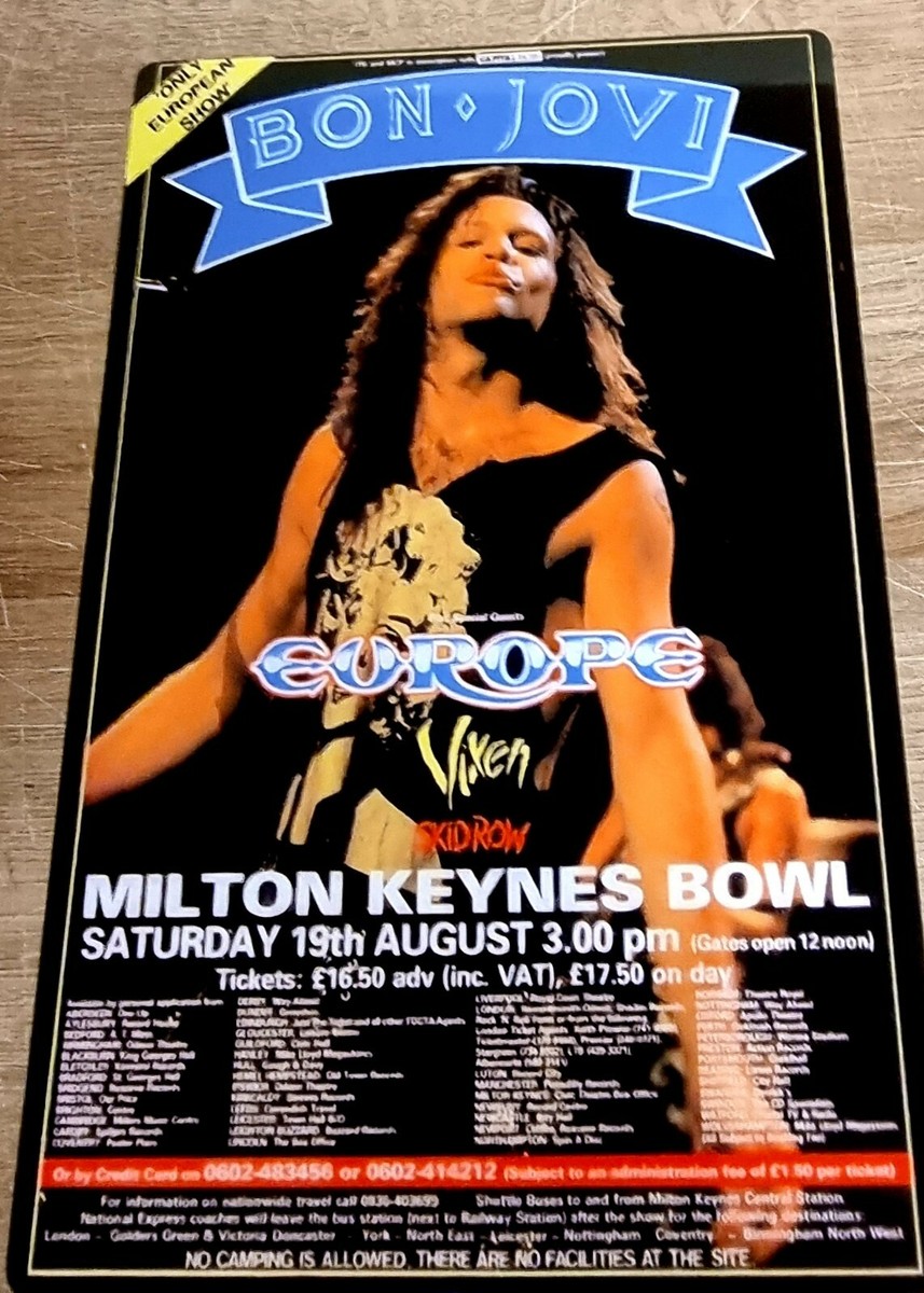 Bon Jovi 1989年Milton Keynesライブチケット半券 Bon Jovi 1989年Milton Keynesライブチケット半券 Bon Jovi 1989