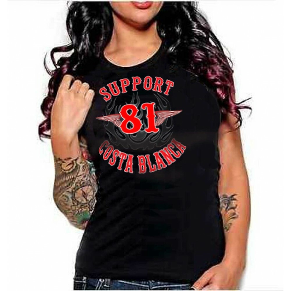 49 Hells Angels Support 81 Bomber Flames Ladies T-Shirt | eBay