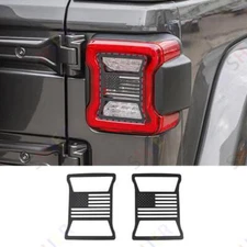 For Jeep Wrangler JL Black Aluminum Rear Taillights Light Guard Tail Light Cover