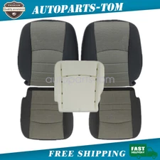 For Dodge Ram 09-12 Front Both Side Bottom & Top Seat Cover & Foam Cushion Gray